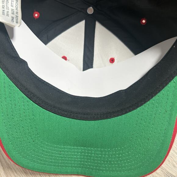 VTG Chicago Bulls Strapback Hat NBA Basketball Black Red Plain Logo The G Cap - Picture 5 of 8